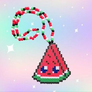 Watermelon Slice Kandi Necklace